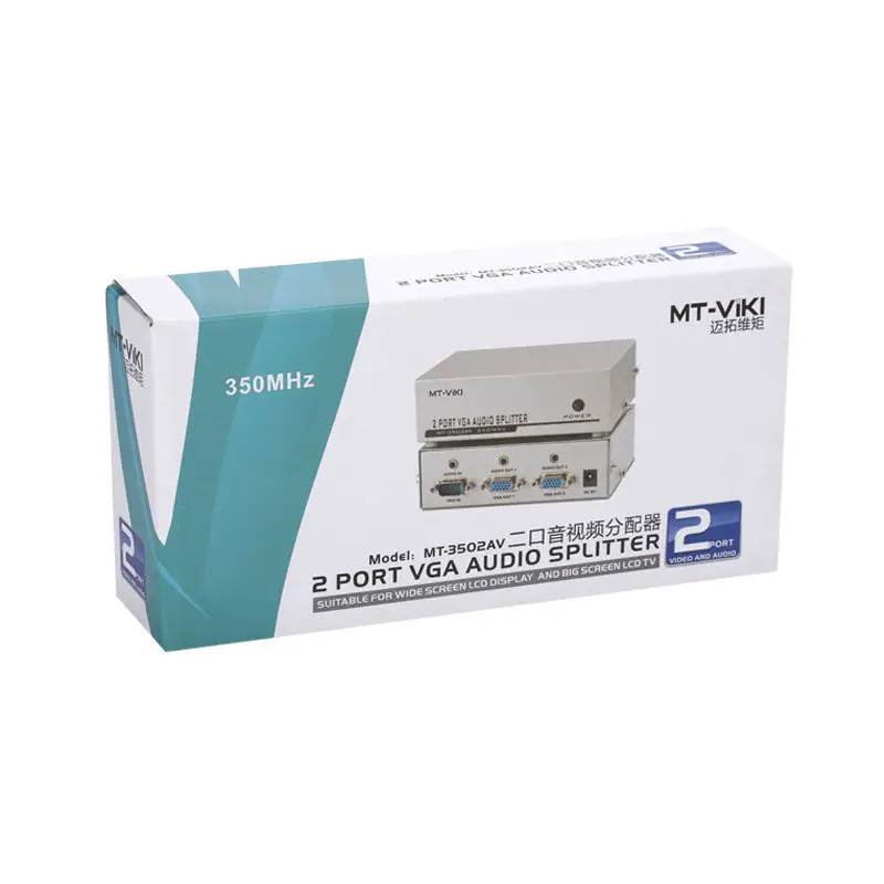 MT-VIKI 2 порта VGA разветвитель Видео Аудио 350 МГц 1920*1440 1 вход к выходам для