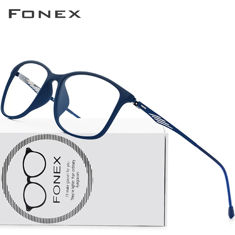 FONEX TR90 сплав Оптическое стекло es для мужчин полный квадратный близорукость по рецепту стекло для глаз es рамка корейские Безвинтовые очки 9854