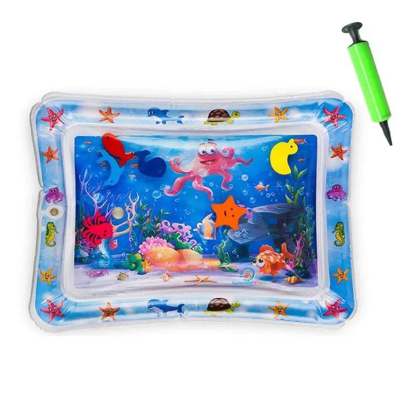 60x55cm Летний детский игровой коврик для воды, Забавная детская надувная подушка, многофункциональный детский игровой коврик для малышей, игрушки двойного назначения, утолщенный ПВХ потрепанный коврик - Цвет: 60x55cm