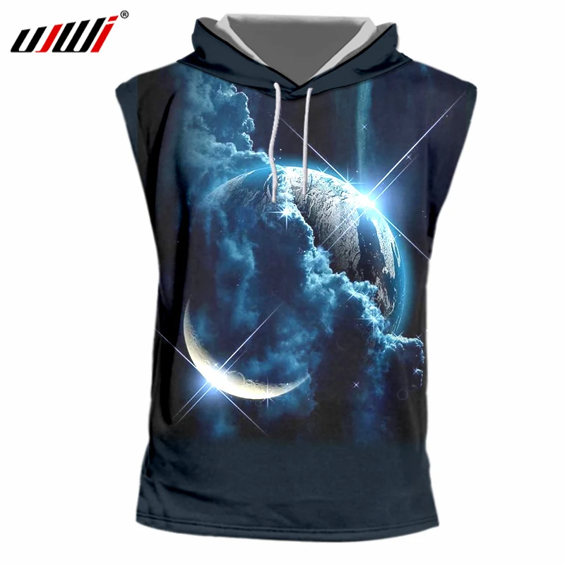UJWI Летняя мужская футболка с 3d принтом галактика космическая изображением