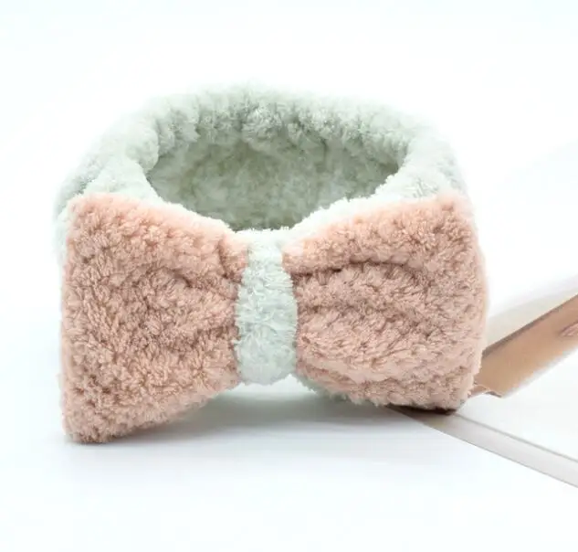 1 Piece Comfortable Cute Duck Children Girl Bowknot Spa Bath Shower Make Up Wash Face Cosmetic Headband Hair Bands - Цвет: Green