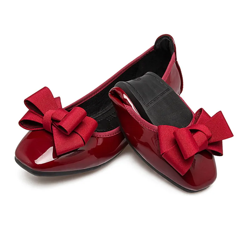 Красный Ceyaneao сезон: весна-лето Плоская Shoes2018 модный бант-бабочка балетки удобная обувь для девочек красного цвета; женская обувь большой полноты, Размеры; мокасины на платформе Mujer - Цвет: Красный