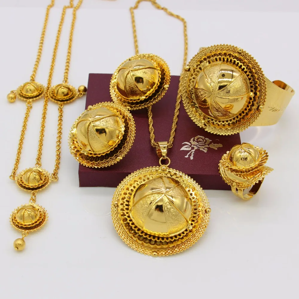 Женский свадебный комплект ювелирных изделий Adixyn золотого цвета в