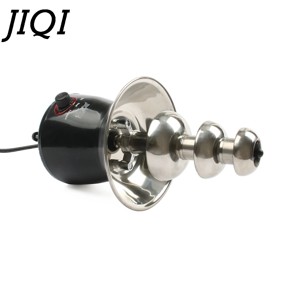 JIQI DIY 3 яруса шоколадные фонтаны мини из нержавеющей стали Шоколадный расплав Отопление фондю водопад машина Свадьба День Рождения Вечеринка