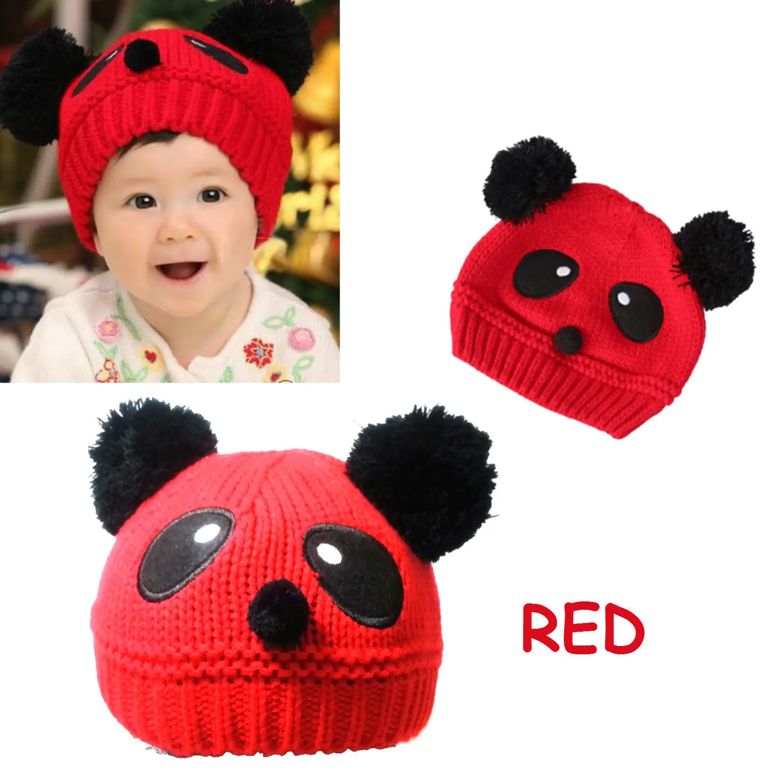 Новинка 2018 модная Милая Детская зимняя трикотажная Шапка-бини в виде животных