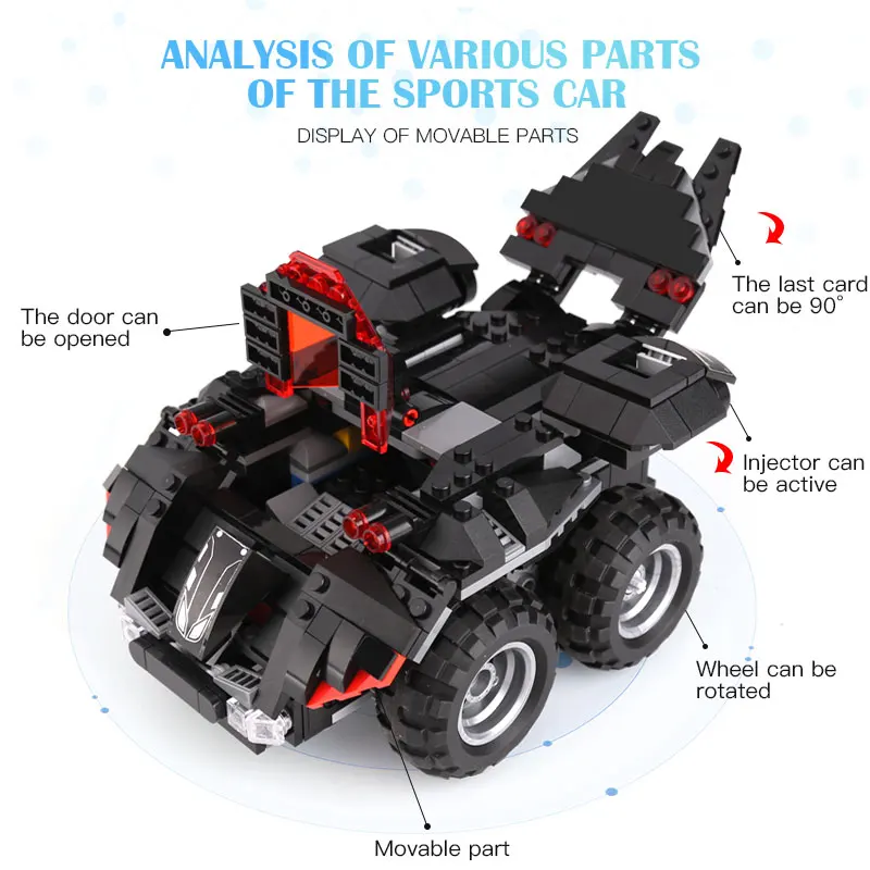 RC пульт дистанционного управления Batmobile совместимый LegoSet 76112 Technic DC Комикс Супер