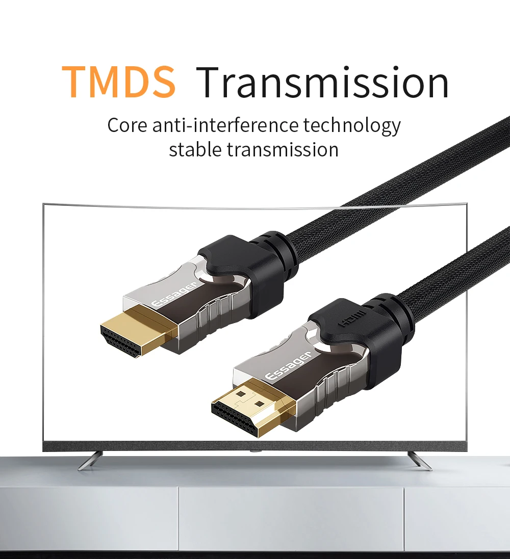 Essager HDMI кабель папа-папа HDMI 2,0 4K удлинитель Кабель для сплиттера Switcher адаптер PS4 HD tv ноутбук компьютер 3 м 5 м 10 м 15 м