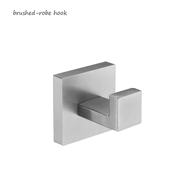 brushed robe hook Черный& Матовый Золотой и хромированный держатель для полотенец Полотенца кольцо туалет Бумага держать халат крючок, Товары для ванной Ванная комната оборудования 4 предмета в комплекте - Цвет: brushed robe hook