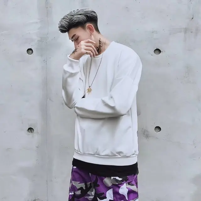 Men's Sweatshirt Hoodies Streetwear Blood Drop Hip Hop Casual Cotton Black white Dual Tone | Мужская одежда