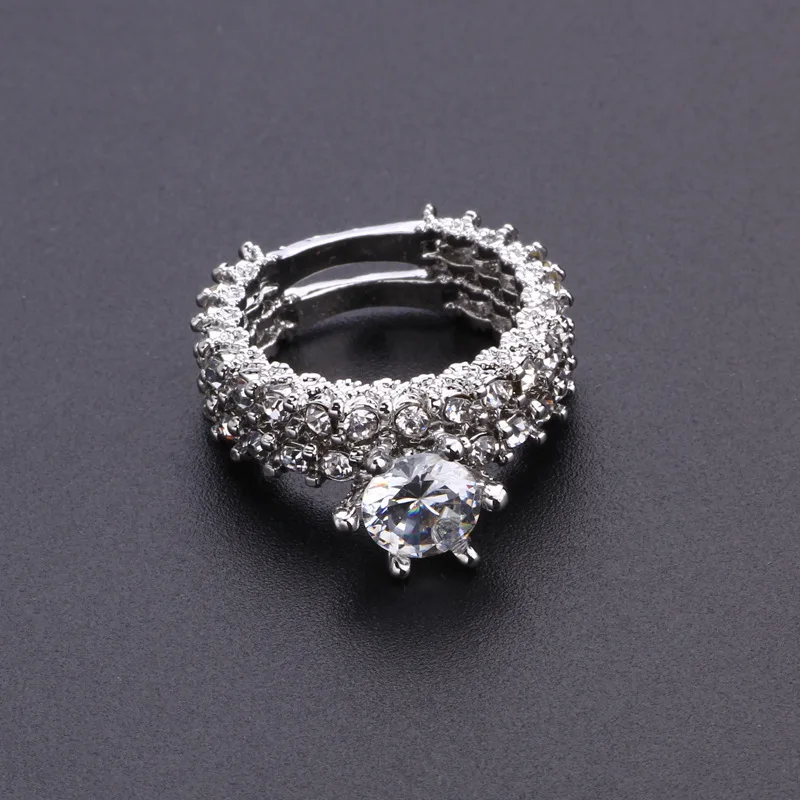 MOONROCY Silver Color CZ Wedding Engagement Rings Cubic Zirconia Crystal Ring Girls Womens Jewelry Wholesale Dropshipping Gift | Украшения