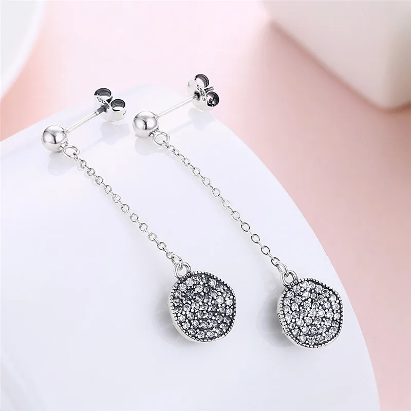 Серьги SVE090 925 Изящные ювелирные серьги верхний AAA циркония для женщины подарок на