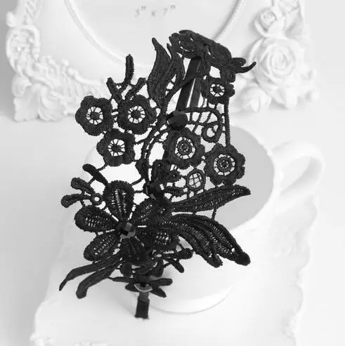 New arrival women's black lace embroidery floral hairbands party girl's lovely fashion headband hair accessories |
