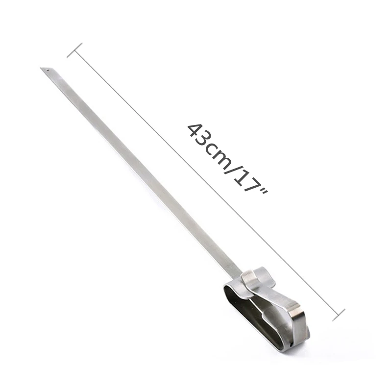 43cm17''Stainless Сталь широкий барбекю палочки для кебаба плоский вертел с Еда