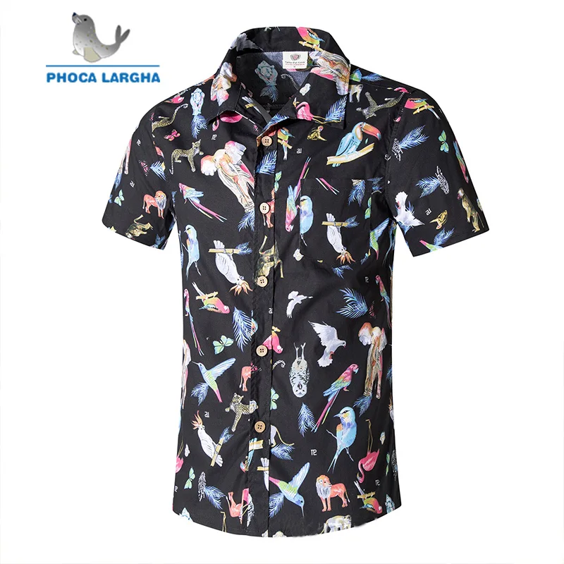 Новая мужская гавайская рубашка camisa masculina с принтом пляжные повседневные рубашки
