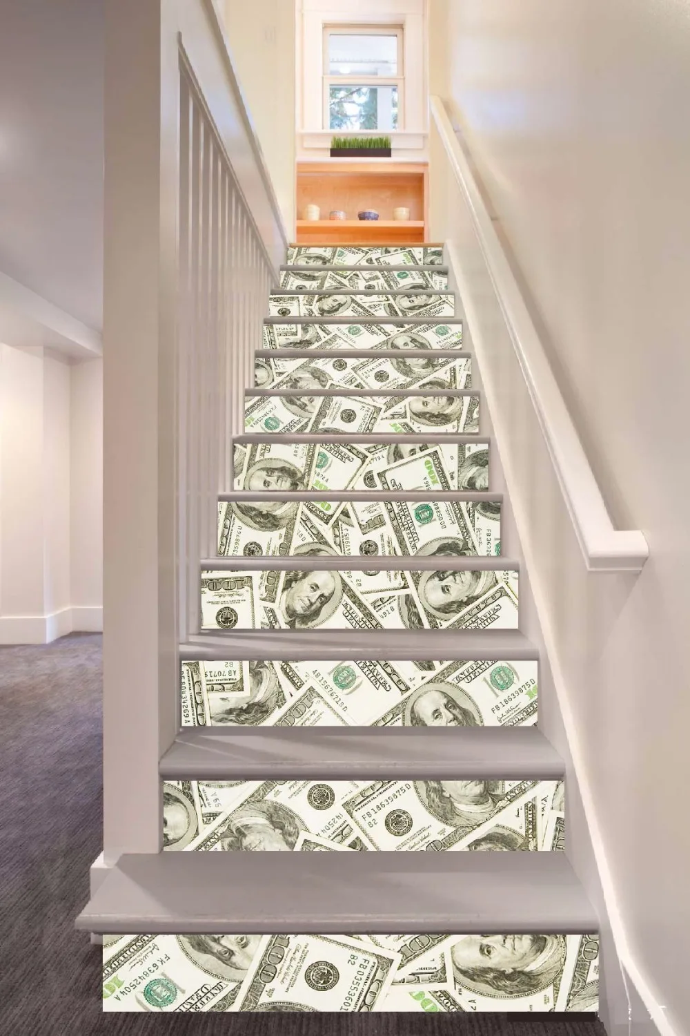 

6pcs/set 18cm x 100cm Pattern Style Stair Sticker Wall Decor Wallpaper LTT030