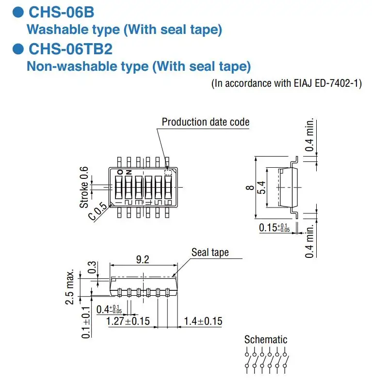 (5 шт.)/пакет CHS-06TB1 Япония COPAL 6 патч kebao циферблат переключатель Расстояние 1.27 мм |