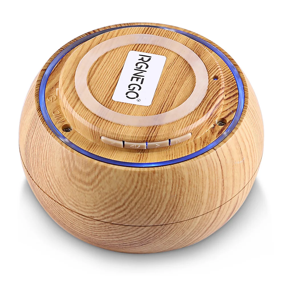 RGNEGO K2000 открытый Беспроводной Bluetooth Динамик Мини Деревянный плеер с светодиодный