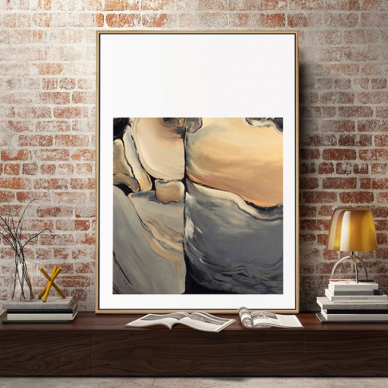 

Nordic Modern Style Wall Art Print Picture for Living Room Decorative Canvas Painting Abstract Golden Poster Home Decor Unframed