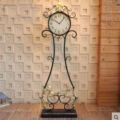 Большие размеры Ретро напольные часы винтажные металлические для гостиной