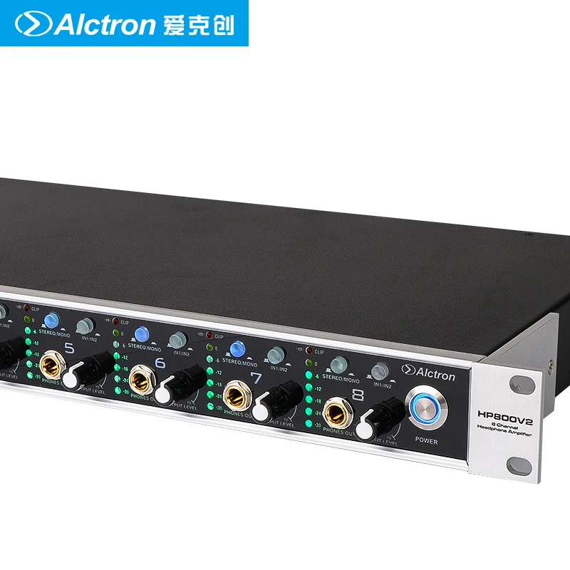 16 канальный усилитель для наушников Alctron HP800 V2 имеет 8 независимых каналов