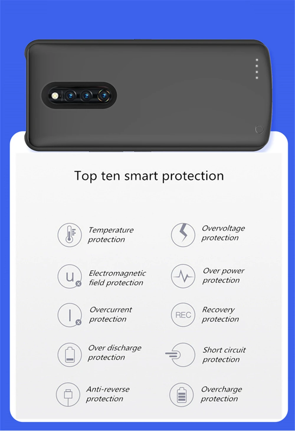 Чехол для зарядки аккумулятора s для VIVO X27 Pro, внешний аккумулятор, чехол для аккумулятора, 6500 мАч, портативное быстрое зарядное устройство, чехол для аккумулятора s