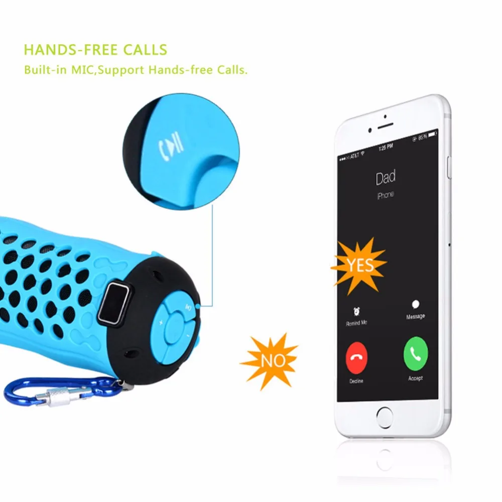 Беспроводной Bluetooth динамик для спорта на открытом воздухе водонепроницаемый