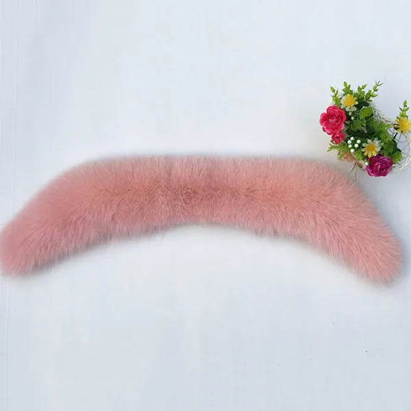 Pink Модные Новые Элегантные зимние женские пальто аксессуары теплый мягкий меховой воротник лисий мех шарф искусственный шаль шарф - Цвет: Pink
