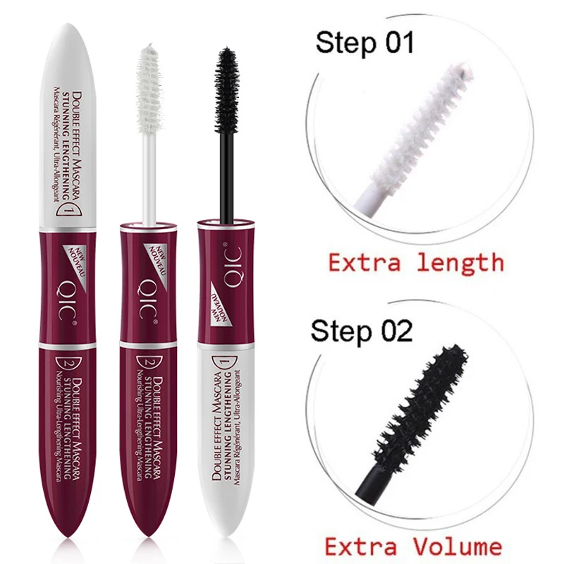 4d Silk Fiber Lash Mascara Waterproof Eyelash Thick Curling Black White Double-head Extension Lengthening |