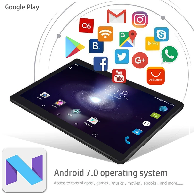 Бесплатная доставка 10 ядерный дюймовый планшетный ПК Android 8 0 ОЗУ 6 Гб ПЗУ 64 1920*1200 IPS