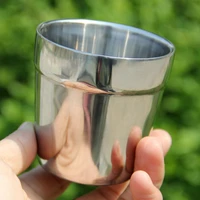 tiartisan 180ml stainless steel cup 2pcs coffee mug double wall mug wine beer mug camping water milk mug