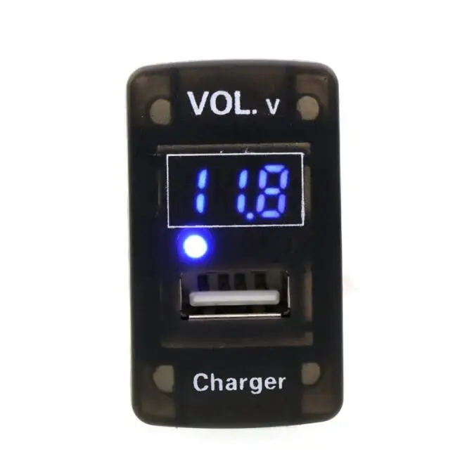 Автомобильное зарядное устройство с USB интерфейсом 5 в 2 1 А и измеритель
