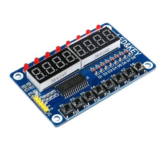 5 шт. 8-битный цифровой светодиодный модуль TM1638 для Arduino AVR с кабелем Dupont |