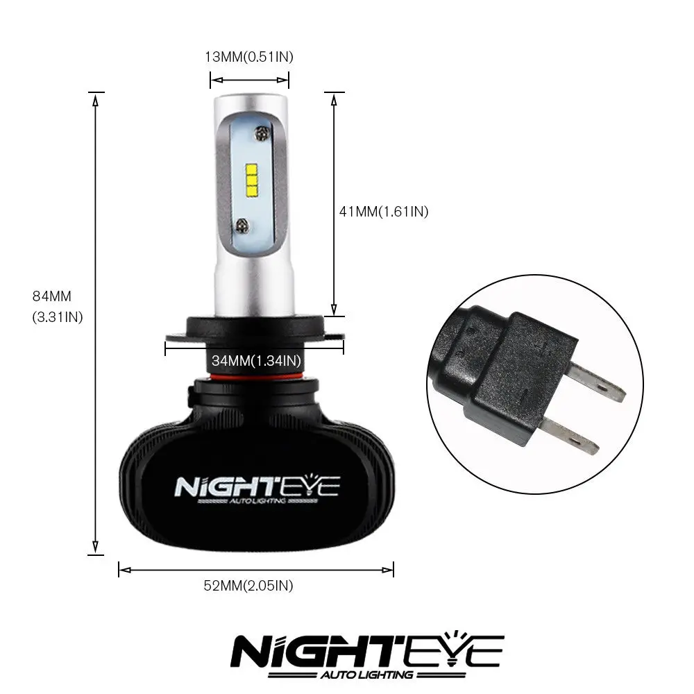 Nighteye Led H7 8000LM 50W 6500K Автомобильные светодиодные фары s белые Противотуманные 9005 HB3