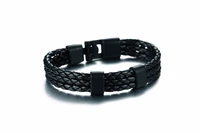 2020 fashion hot jewelry pu leather men bracelet chain bangles bracelets for male best boyfriend gift