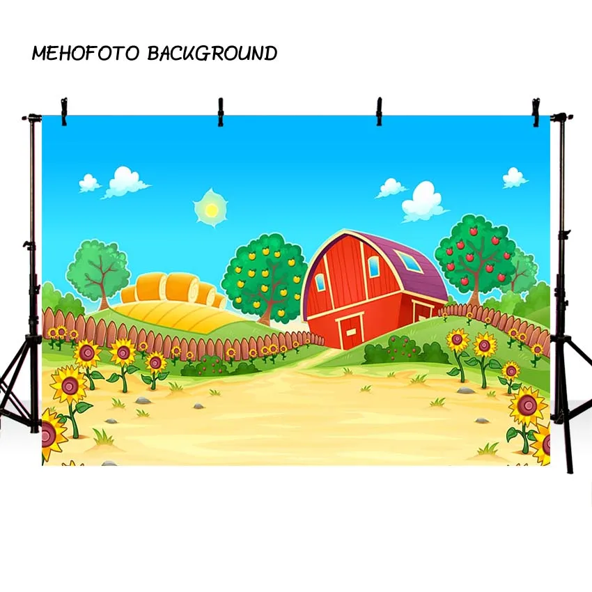 MEHOFOTO ферма тема фон для фотосъемки красный Barn Barnyard дом Дети День рождения