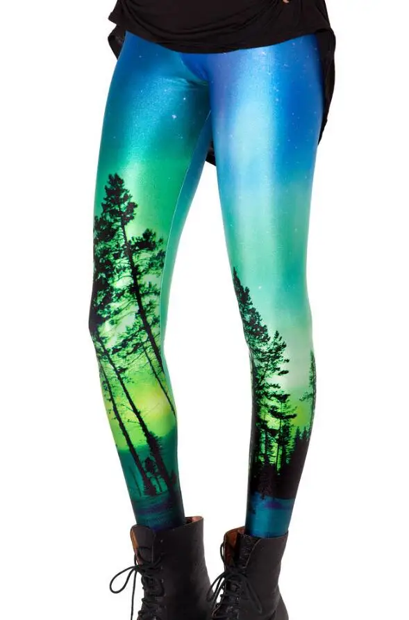 Black Milk Galaxy LEGGINGS Горячая Звездное Леггинсы флуоресцентный Брюки для девочек|legging