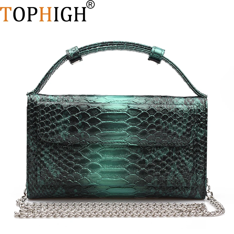 Оригинальный модный женский клатч TOPHIGH со змеиным узором кошельки из натуральной