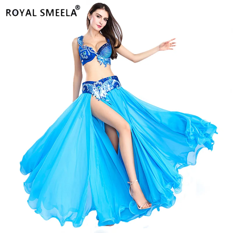 Light Blue Новая Женская мода сексуальный набор костюма для танца живота/танец живота одежда/бюстгальтер и пояс и юбка-8801 - Цвет: Light Blue