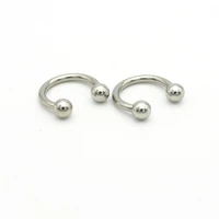 316l surgical steel horseshoe 14g ball 4mm curved fashion body piercing jewelry belly bar hoop nose rings earrings for women