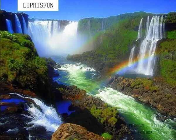 

Full Square Diamond 5D DIY Diamond Painting Waterfall Rainbow Embroidery Cross Stitch Rhinestone Mosaic Painting Decor Gift