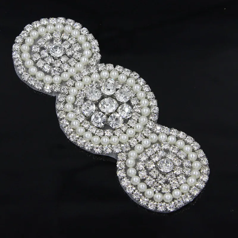 1 шт. бусины с жемчугом и кристаллами Стразы аппликация для свадебного платья