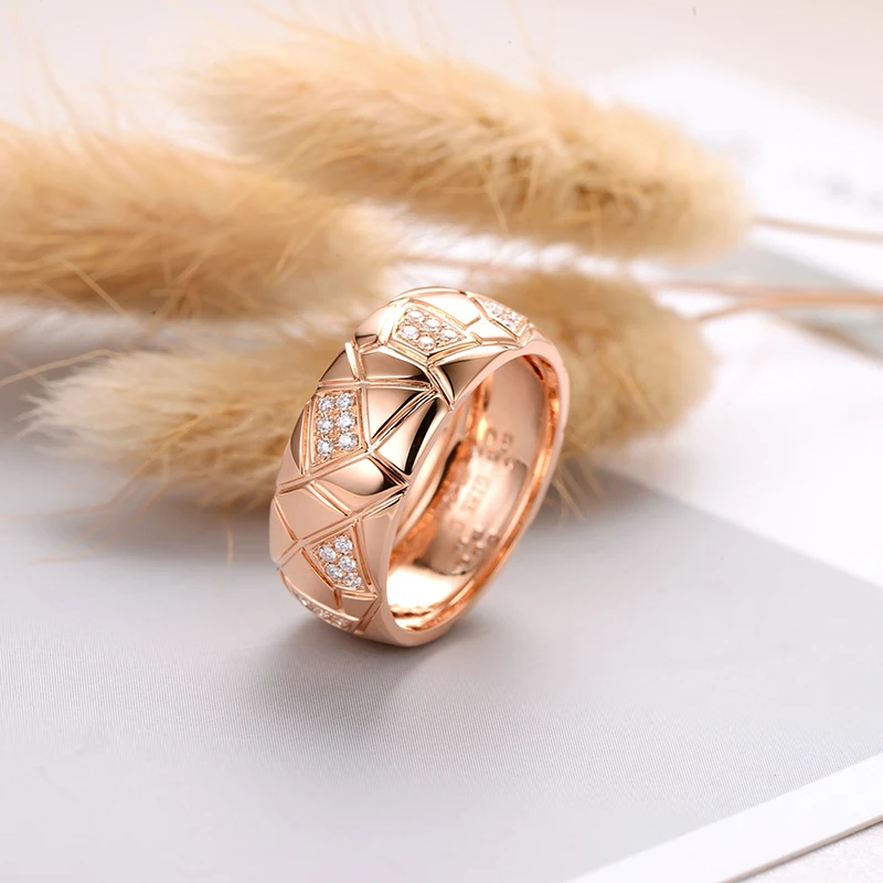 Caimao ювелирные изделия 14kt розовое золото натуральный 0.24ct алмаз обручальное свадебное кольцо браслет