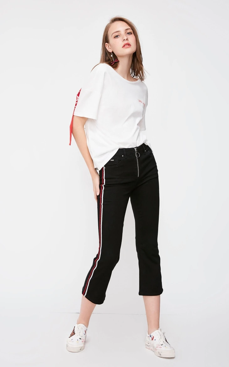 Vero Moda узкие джинсы капри с боковой отделкой джинсовые брюки женские | 31836I507