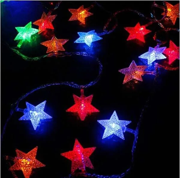 RGB/белый 10 м светодиодный Сказочный светильник с жемчужной звездой Новогодняя