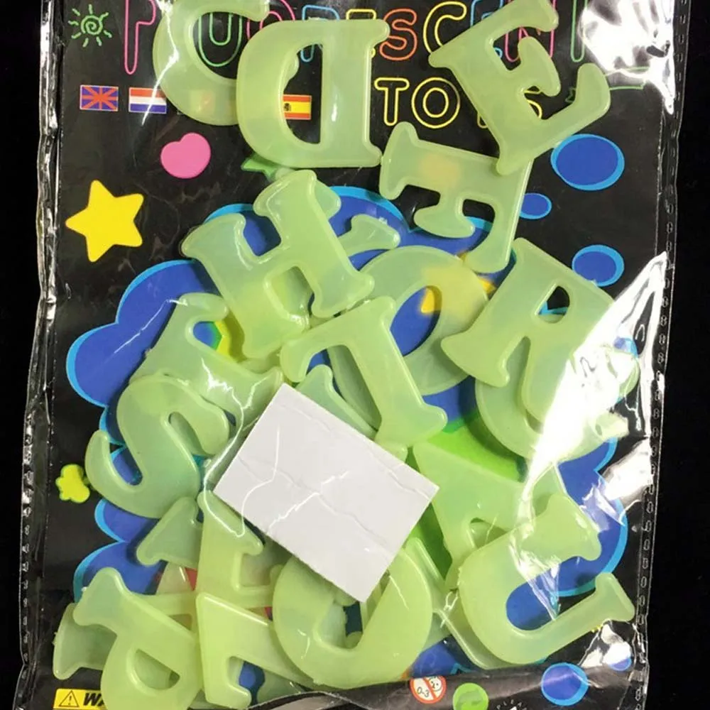 26 шт английские буквы светящиеся наклейки для детского сада горячая Распродажа 3D