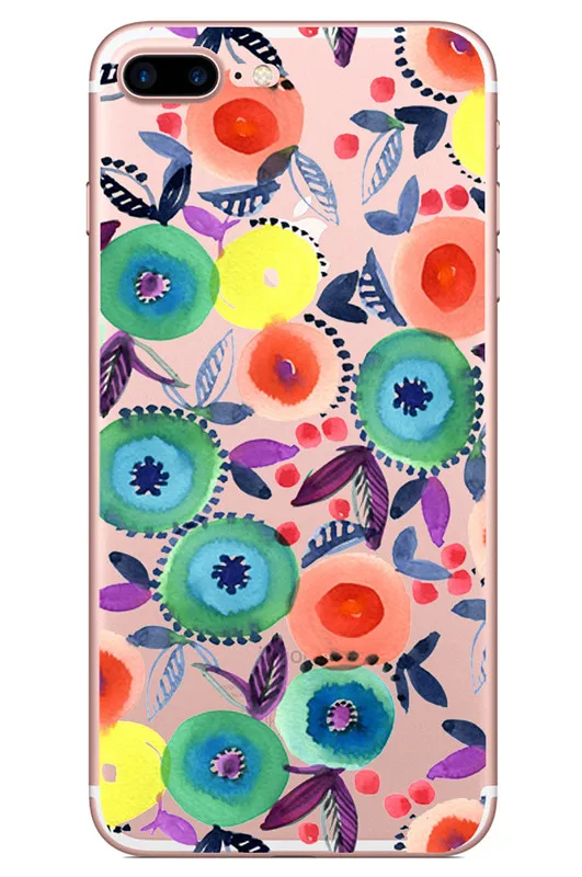 Painting Soft TPU Phone Cover for iPhone 7 Case Luxury Fruit Protective Shell 6 6S 8 Plus 5 5S SE X XR XS MAX |