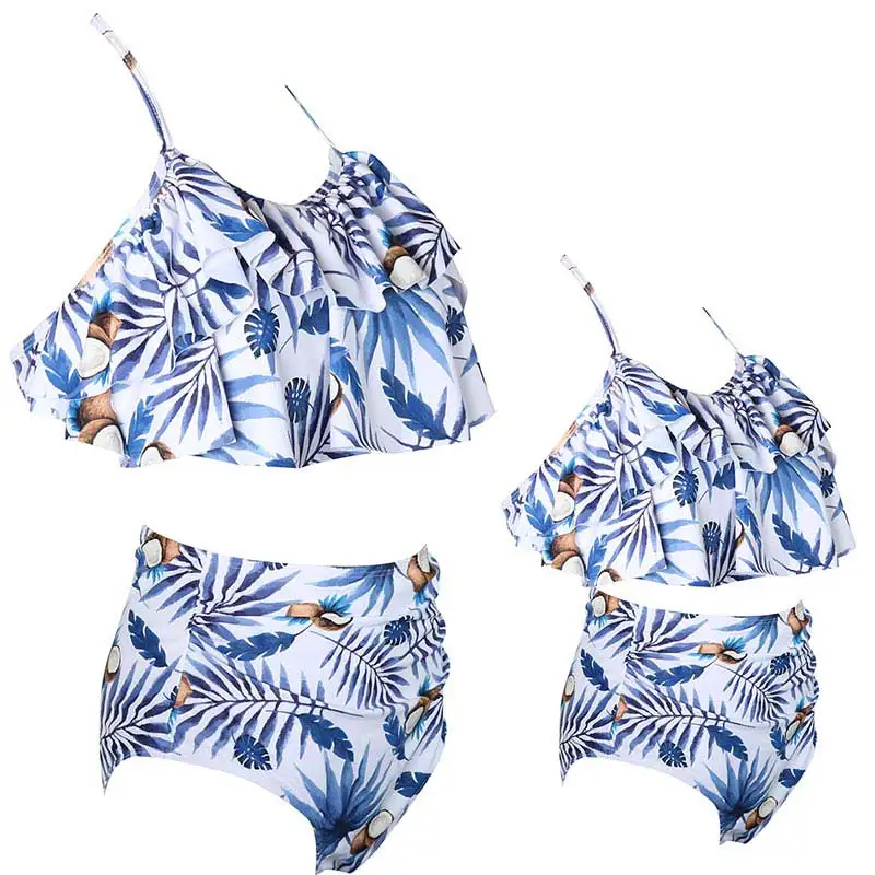 2019 летние Семейные одинаковые купальники нейлоновый Повседневный купальник