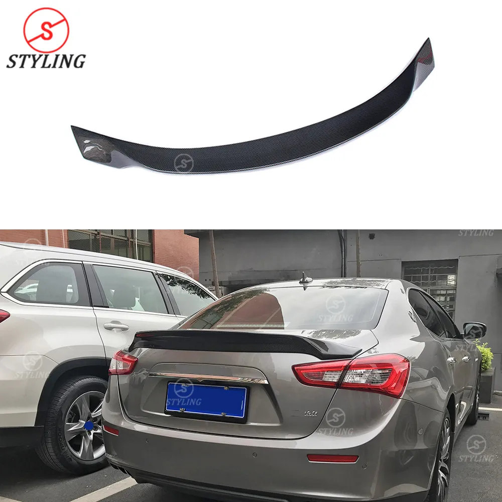 

ASPEC Style Carbon Trunk Spoiler For Maserati Ghibli 2014 2015 2016 2017 2018 Rear Bumper Spoiler Wing