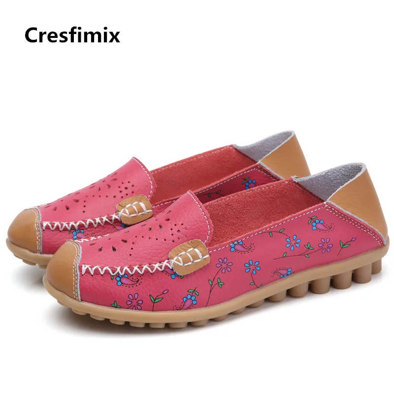 Лоферы Cresfimix женские мягкие удобные Повседневная Уличная обувь из натуральной