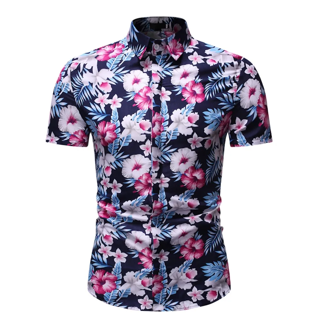 Camisa мужская рубашка Летняя гавайская рубашка летняя рубашка с короткими рукавами модная блузка Мужская Уличная рубашка chemise homme Новинка